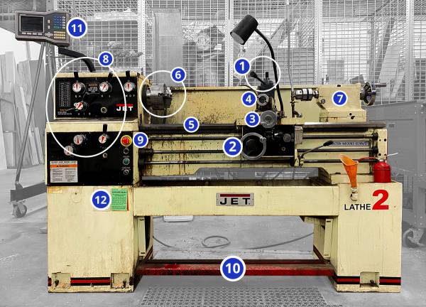 Annotated Image of Lathe
